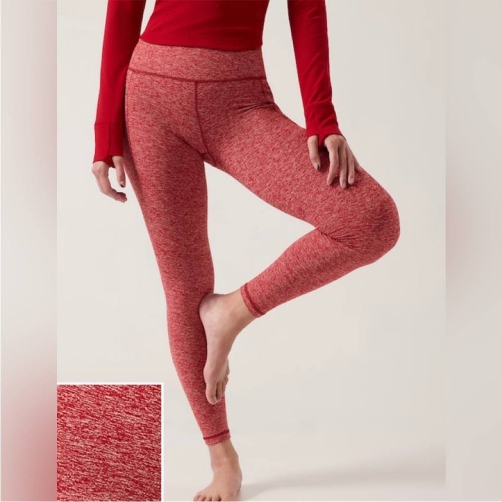 Athleta Decadent Red Salutation Stash Pocket II Softluxe Tight XS
